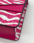 Michael Kors Pink And White Zebra Print Crossbody Bag