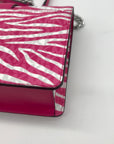 Michael Kors Pink And White Zebra Print Crossbody Bag