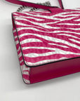 Michael Kors Pink And White Zebra Print Crossbody Bag