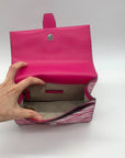 Michael Kors Pink And White Zebra Print Crossbody Bag