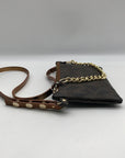 Michael Kors Brown Coated Canvas Monogram Chain Belt Bag