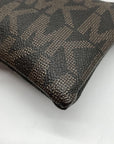 Michael Kors Brown Coated Canvas Monogram Chain Belt Bag