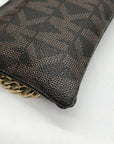 Michael Kors Brown Coated Canvas Monogram Chain Belt Bag