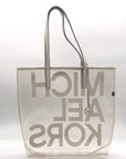 Michael Kors Clear Plastic Graphic Logo Print Tote Bag