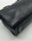 Milly Black Croc-Embossed Leather Satchel Bag