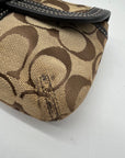 Brown Coach Monogram Jacquard Wristlet