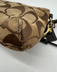 Brown Coach Monogram Jacquard Wristlet