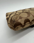 Brown Coach Monogram Jacquard Wristlet