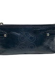 Coach Dark Blue Patent Leather Audrey Zipper Wristlet 45484