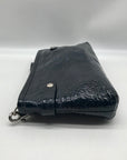 Coach Dark Blue Patent Leather Audrey Zipper Wristlet 45484