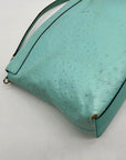 Kate Spade Turquoise Ostrich-Embossed Leather Shoulder Bag