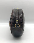 Brahmin Brown Croc Embossed Round Belle Melbourne Crossbody