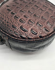 Brahmin Brown Croc Embossed Round Belle Melbourne Crossbody