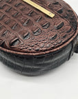 Brahmin Brown Croc Embossed Round Belle Melbourne Crossbody