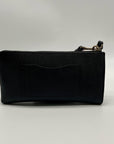 Coach Black Crossgrain Leather Large Corner Zip Wristlet