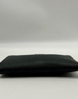 Coach Black Crossgrain Leather Large Corner Zip Wristlet