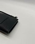 Coach Black Crossgrain Leather Large Corner Zip Wristlet