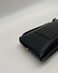 Coach Black Crossgrain Leather Large Corner Zip Wristlet