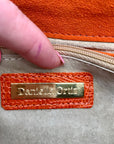 Daniella Ortiz Orange Lizard Embossed Leather April Clutch
