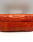 Daniella Ortiz Orange Lizard Embossed Leather April Clutch