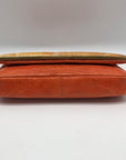 Daniella Ortiz Orange Lizard Embossed Leather April Clutch