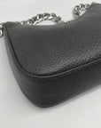 DKNY Faux Leather Dark Gray Jenna Small Demi Crossbody Bag