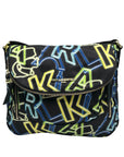 Karl Lagerfeld Black & Neon Green Nylon Paris Cara Crossbody Bag