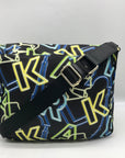 Karl Lagerfeld Black & Neon Green Nylon Paris Cara Crossbody Bag