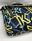 Karl Lagerfeld Black & Neon Green Nylon Paris Cara Crossbody Bag