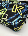Karl Lagerfeld Black & Neon Green Nylon Paris Cara Crossbody Bag