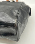 Furla Doctor-Style Black And Brown Leather Satchel Bag