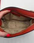 Michael Kors Burnt Orange Pebbled Leather Medium Valerie Crossbody Bag