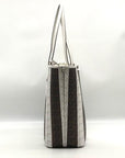 Michael Kors White & Brown Large Eliza East West Reversible Tote & Wallet