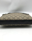Gucci Dark Brown Leather and Signature GG Supreme Canvas Crossbody Bag