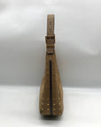 Michael Kors Husk Pebbled Leather Studded Nolita Hobo Shoulder Bag