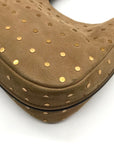 Michael Kors Husk Pebbled Leather Studded Nolita Hobo Shoulder Bag
