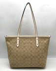 Coach Beige Monogram Signature Coated Canvas City Zip Tote Bag F58292