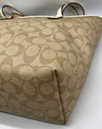 Coach Beige Monogram Signature Coated Canvas City Zip Tote Bag F58292