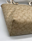 Coach Beige Monogram Signature Coated Canvas City Zip Tote Bag F58292