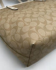 Coach Beige Monogram Signature Coated Canvas City Zip Tote Bag F58292