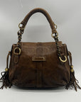 The Real Mccoy Brown Distressed Leather Shoulder Bag