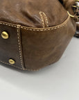 The Real Mccoy Brown Distressed Leather Shoulder Bag