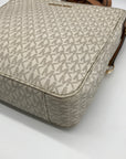 Michael Kors Cream Signature Coated Canvas Large Messenger Bag