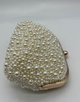 I.N.C. International Concepts Ivory Satin All Over Pearl Clutch