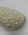 I.N.C. International Concepts Ivory Satin All Over Pearl Clutch