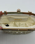 I.N.C. International Concepts Ivory Satin All Over Pearl Clutch
