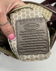 Brighton Burgundy Nylon And Croc-Embossed Crossbody