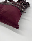 Brighton Burgundy Nylon And Croc-Embossed Crossbody