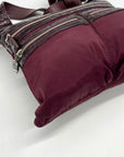 Brighton Burgundy Nylon And Croc-Embossed Crossbody