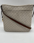 Michael Kors Vanilla Leather Jet Set Messenger Bag